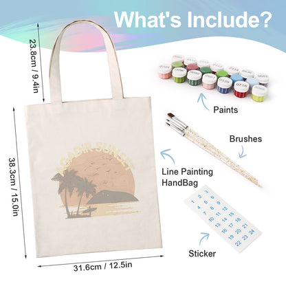 Paint by Numbers - DIY Totebag | Gadir Sunset
