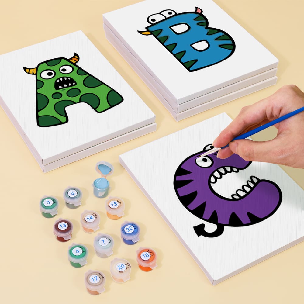Paint by Numbers – Alphabet Painting Kit | A to Z Monster Letters