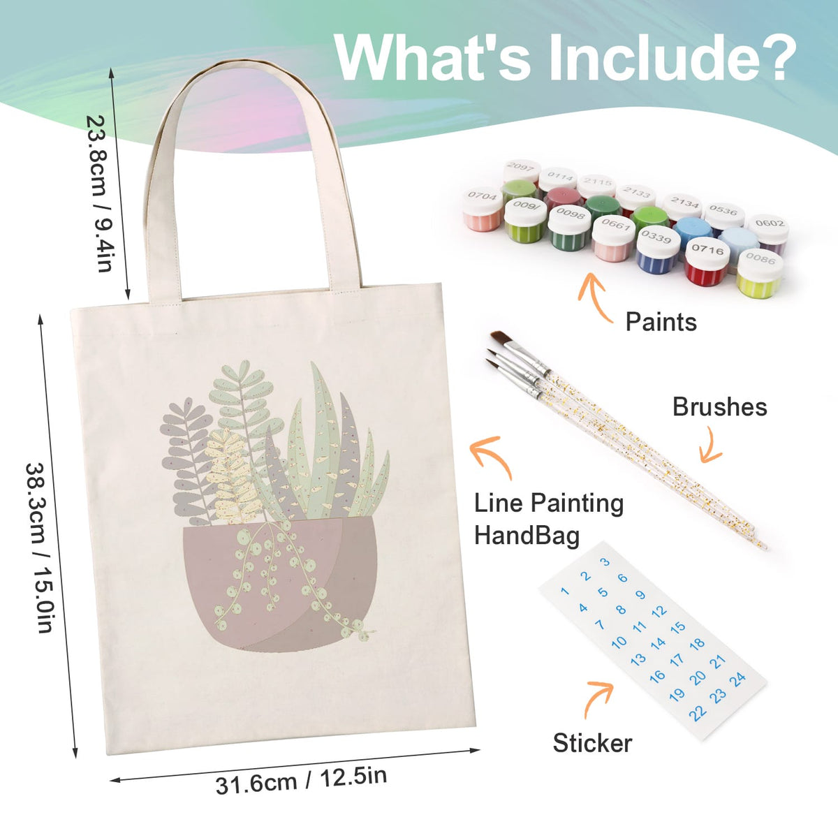
Paint by Numbers - DIY Totebag | Succulent Garden