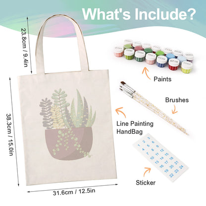 Paint by Numbers - DIY Totebag | Succulent Garden