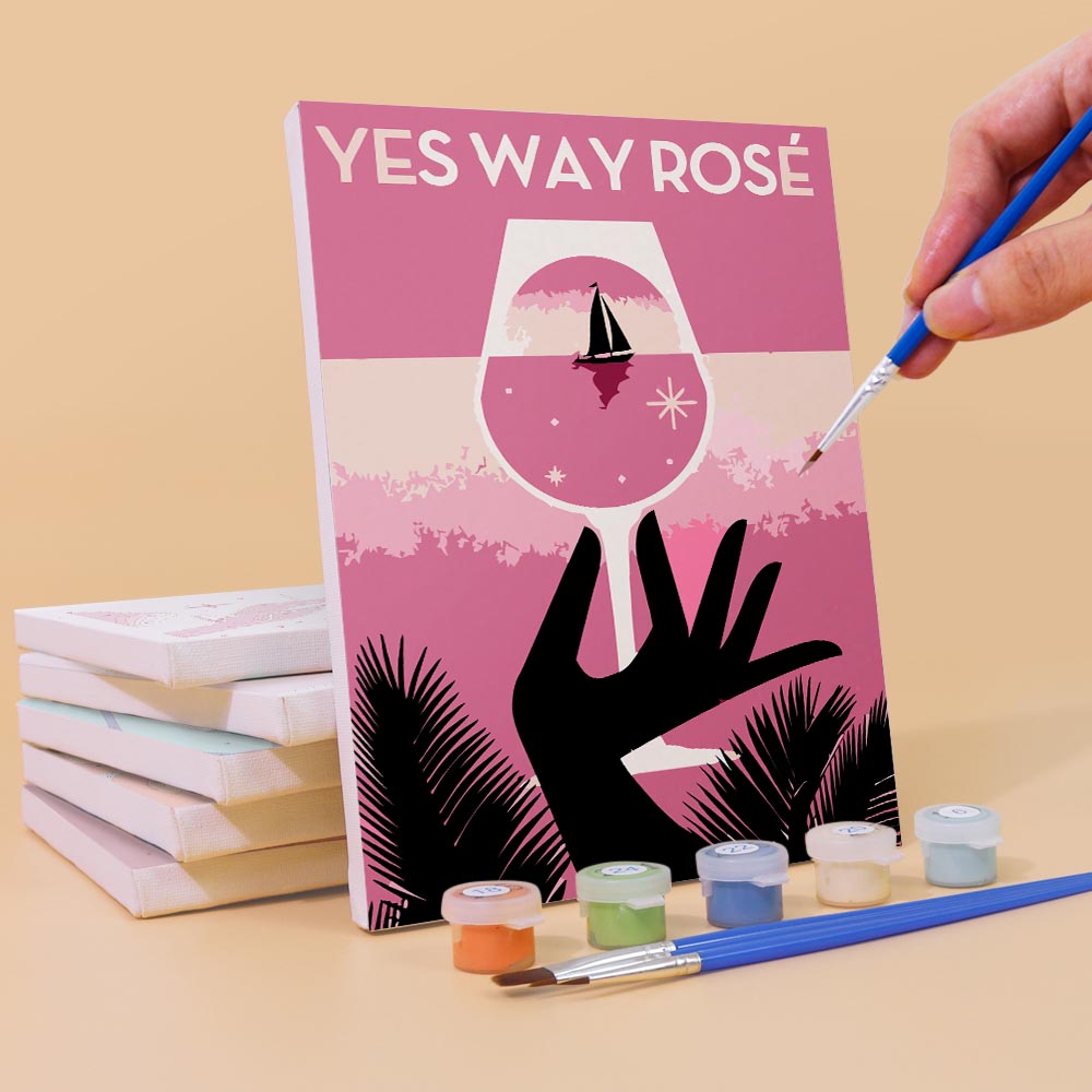 
Paint by Numbers – 6 Mini Paintings | Rosé & Sunset Cocktails Set