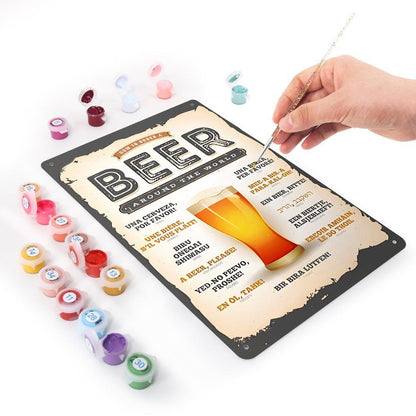 Paint by Numbers – Vintage Metal Bar Art | Beer Around the World