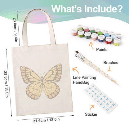 Paint by Numbers – DIY Totebag | Golden Butterfly