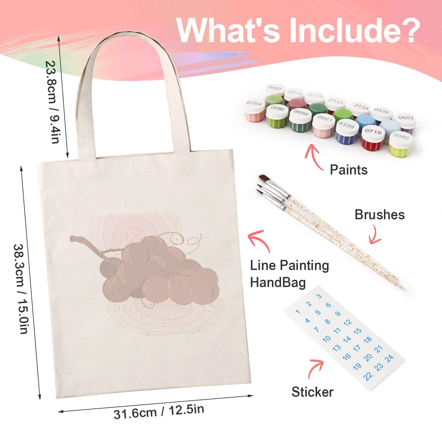 Paint by Numbers - DIY Totebag | Cherries