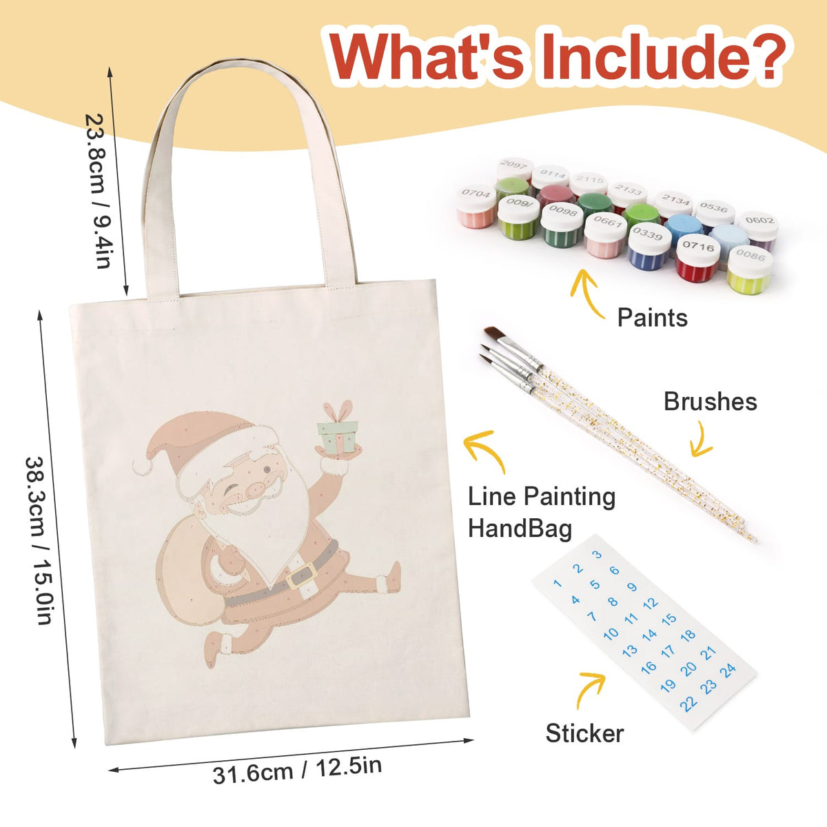 
Paint by Numbers – DIY Totebag | Jolly Santa Claus