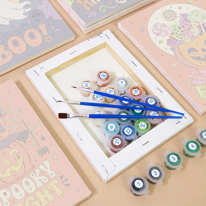Paint by Numbers – 6 Mini Paintings | Boo and Sweet Frights Lettering Set