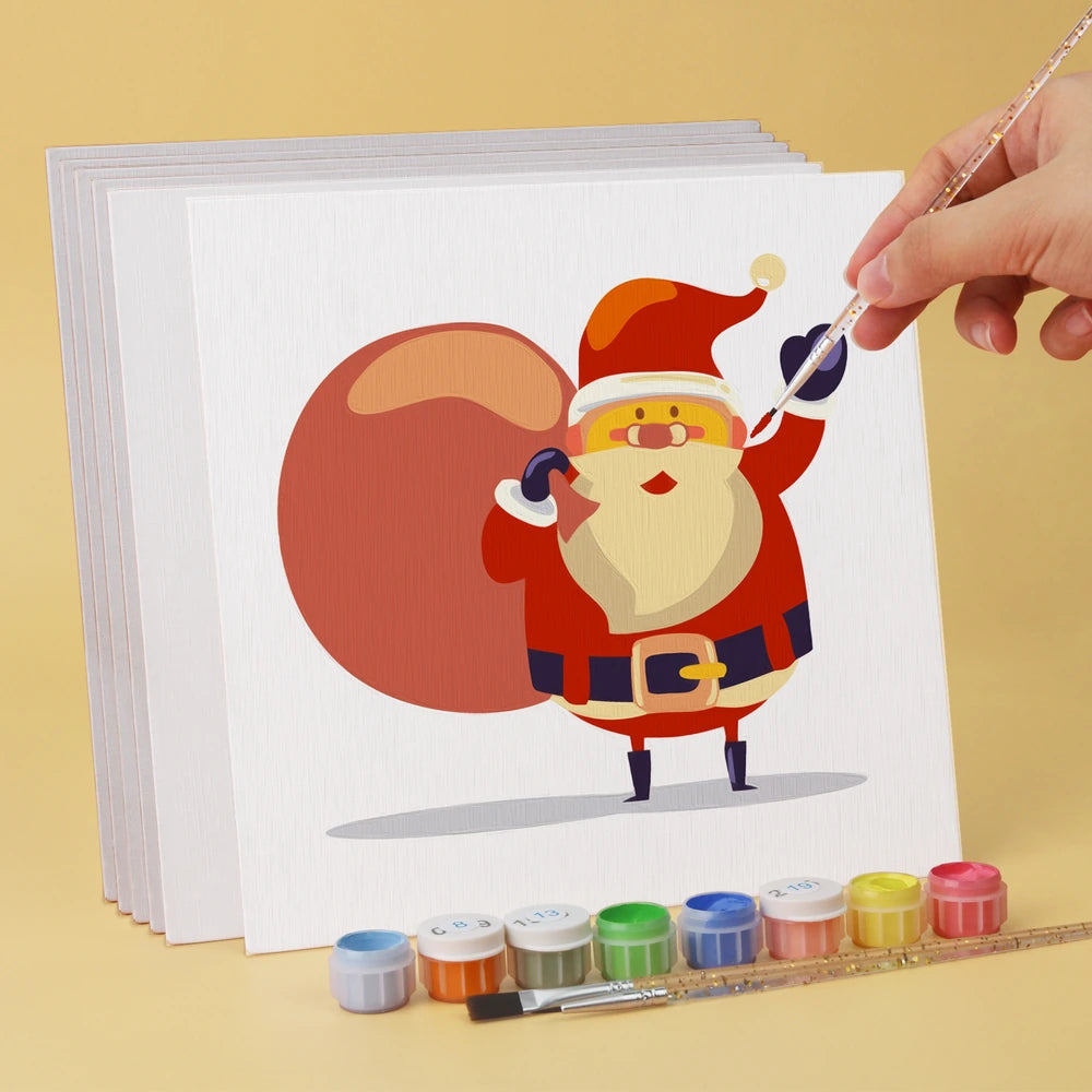 
Paint by Numbers – 6 Mini Paintings | Christmas Toy Figures (Square)