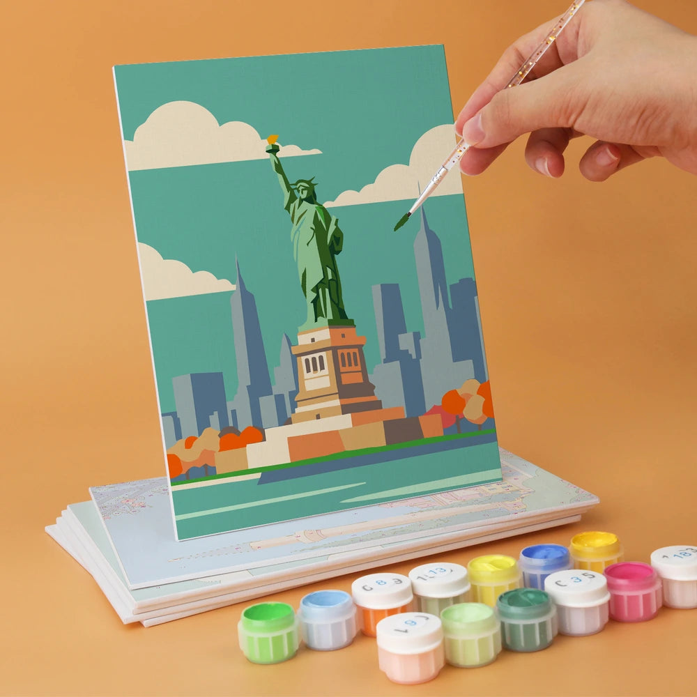 
Paint by Numbers – 6 Mini Paintings | City Landmark Skylines