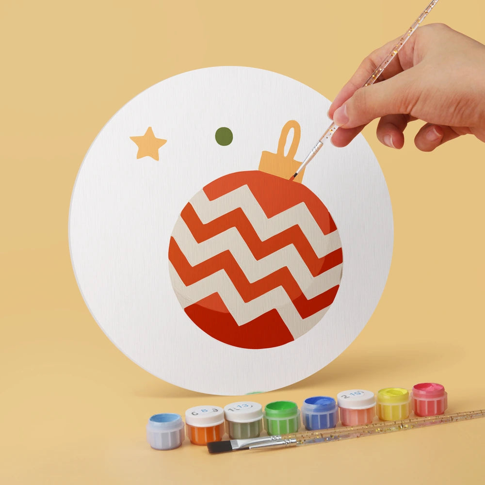 
Paint by Numbers – 6 Mini Paintings | Classic Christmas Symbols (Round)