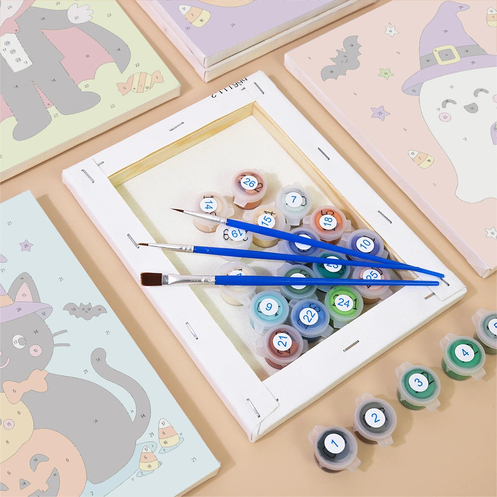 Paint by Numbers – 6 Mini Paintings | Colorful Costume Kids Set