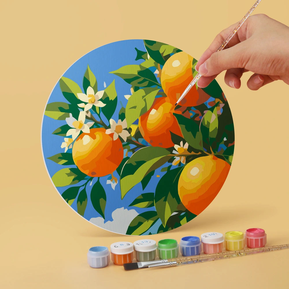 Paint by Numbers – 6 Mini Paintings | Italian Citrus Summer (Round)