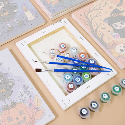 Paint by Numbers – 6 Mini Paintings | Little Witch Girl Adventures Set
