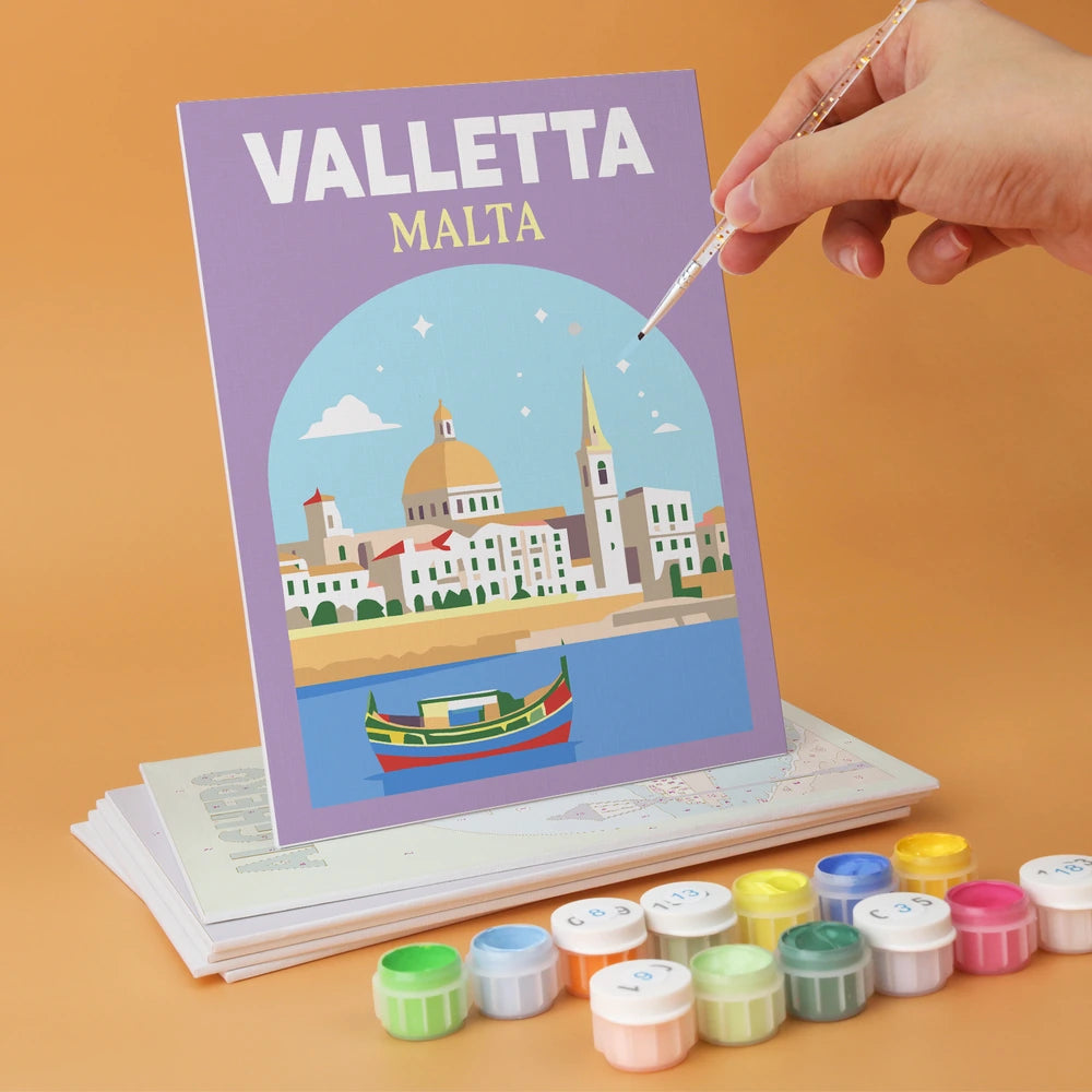 
Paint by Numbers – 6 Mini Paintings | Mediterranean Travel Posters