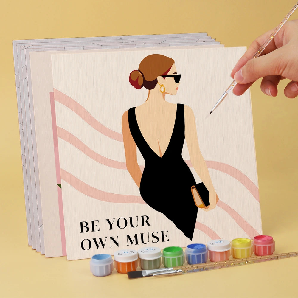 Paint by Numbers – 6 Mini Paintings | Parisian Chic Squares (Square)