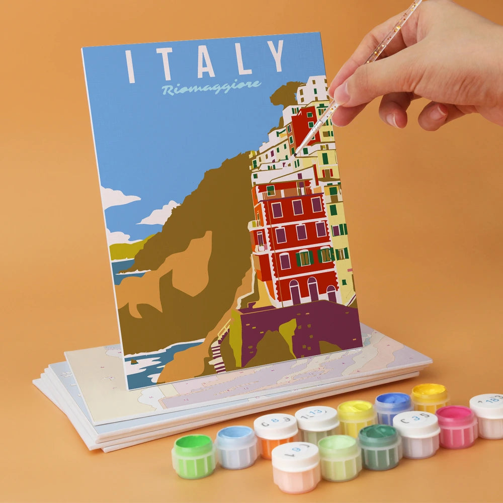 
Paint by Numbers – 6 Mini Paintings | Vintage City Travel Posters