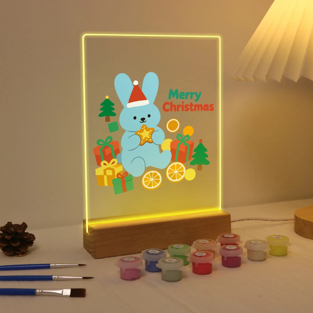 
Paint by Numbers - Christmas Light | Blue Bunny with a Golden Star