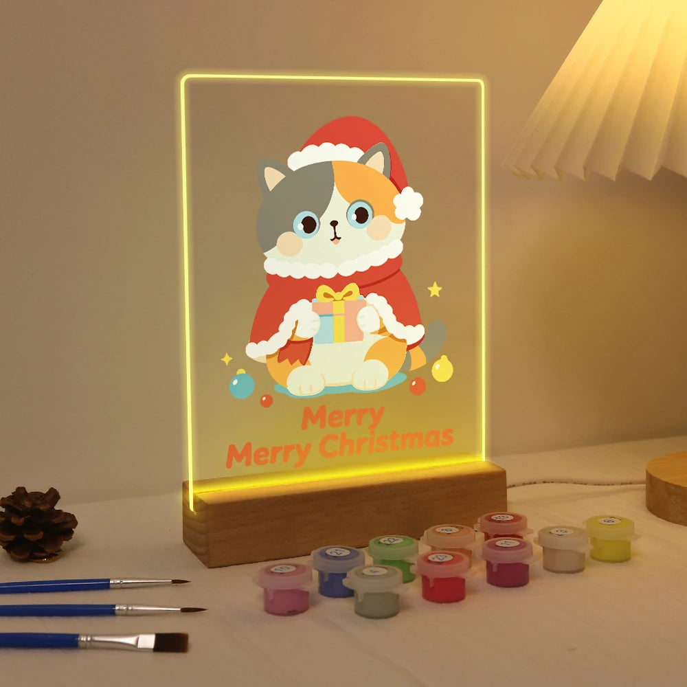 
Paint by Numbers - Christmas Light | Cat in a Santa Cape
