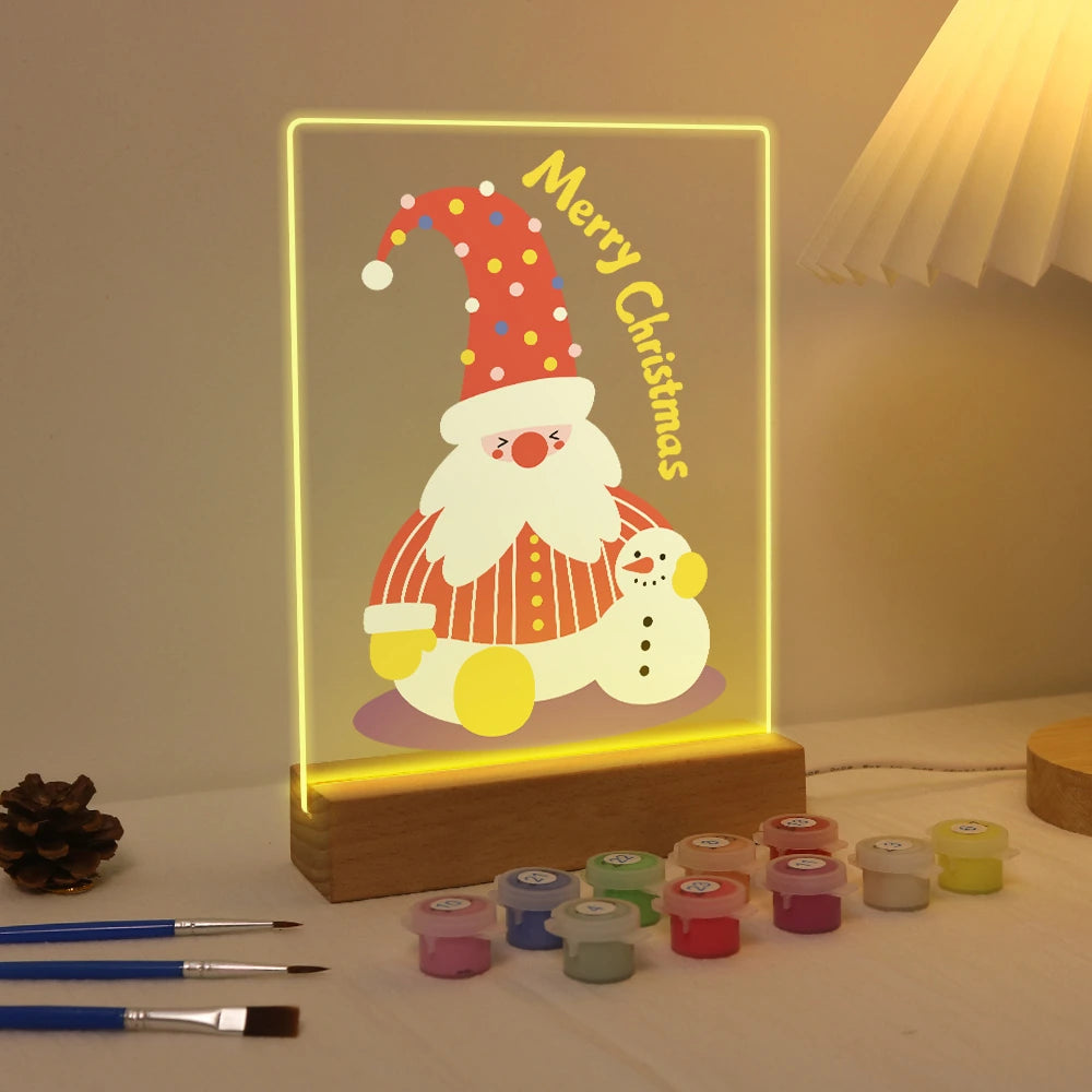 Paint by Numbers - Christmas Light | Cozy Gnome with Tiny Snowman
