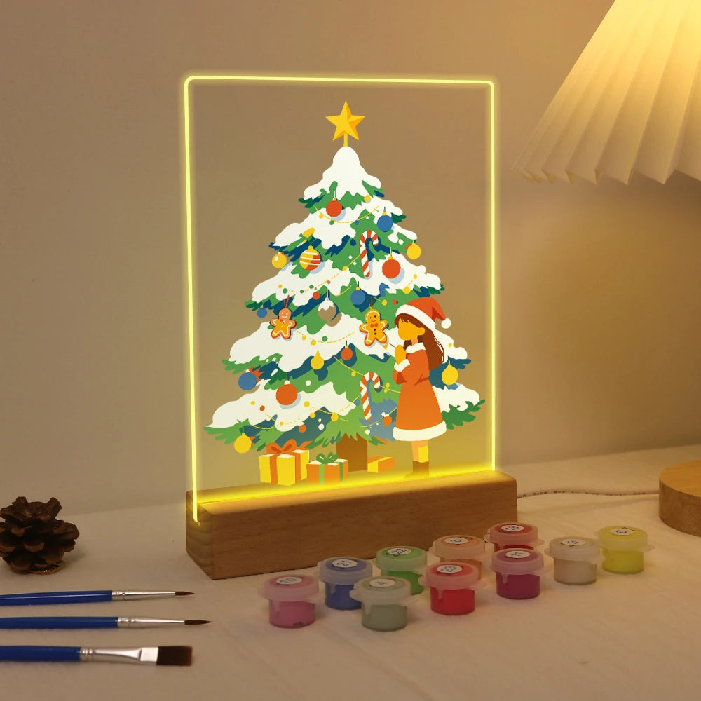 Paint by Numbers - Christmas Light | Girl at the Snowy Tree