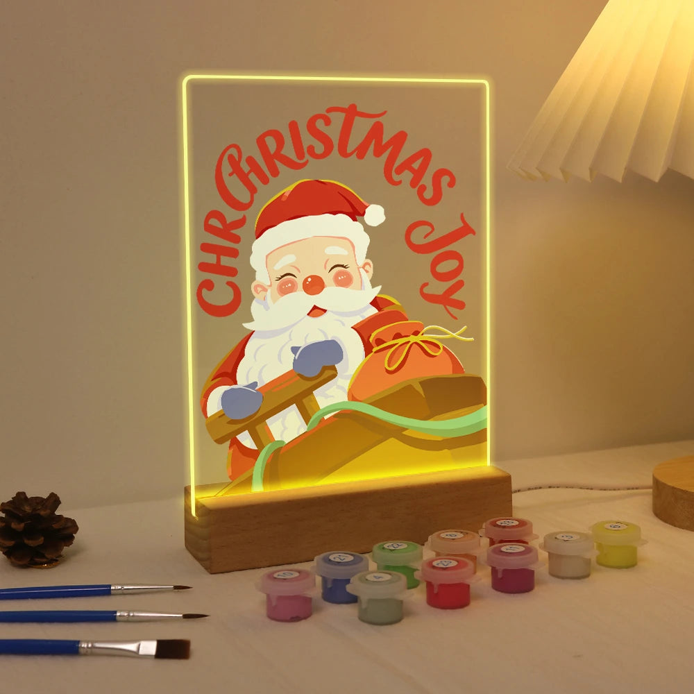 
Paint by Numbers - Christmas Light | Laughing Santa with Gift Sack