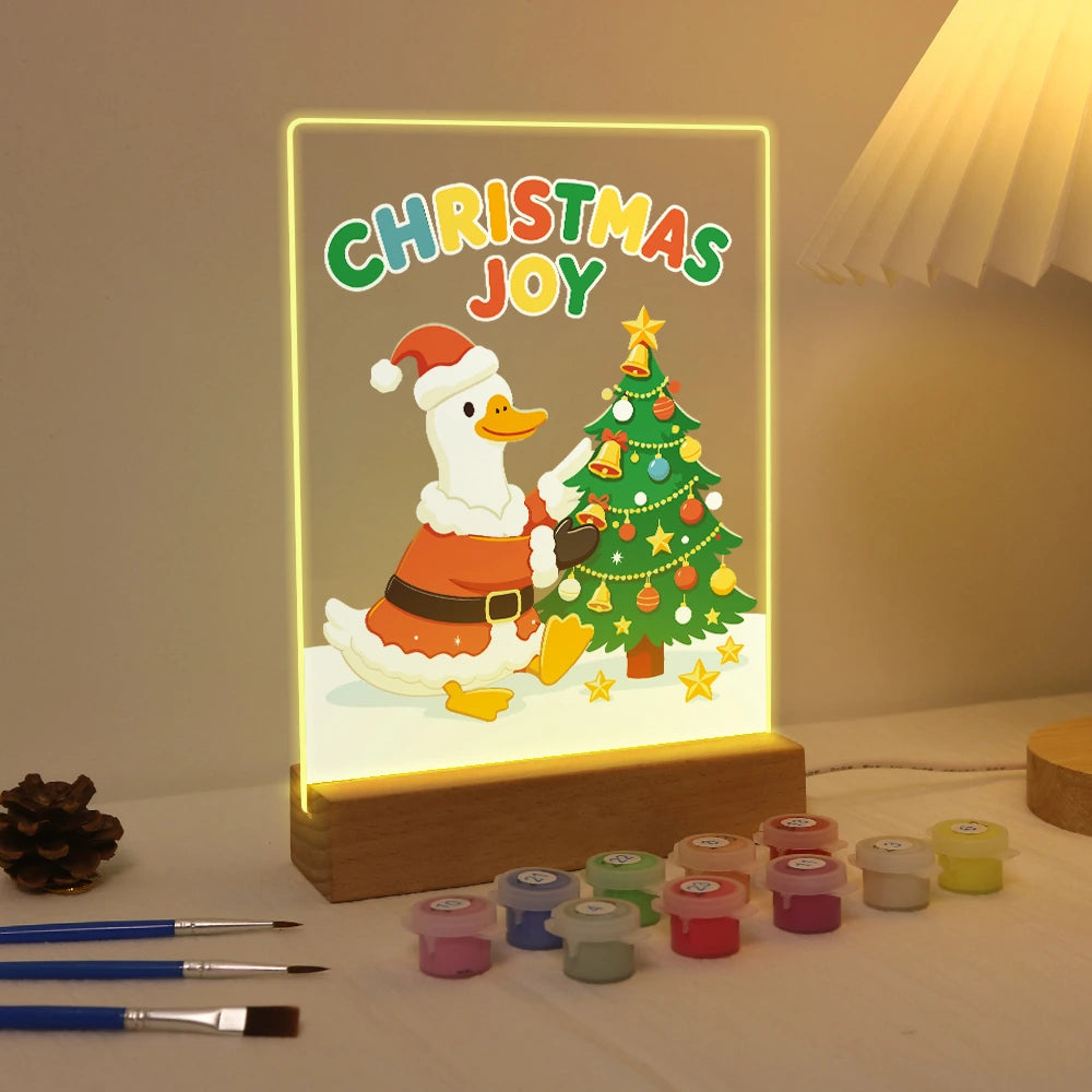 
Paint by Numbers - Christmas Light | Santa Duck Decorating the Tree