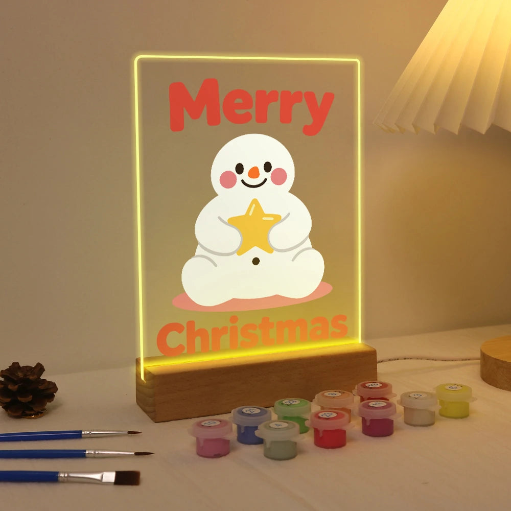 Paint by Numbers - Christmas Light | Snowman Holding a Star