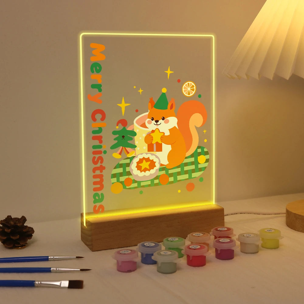 Paint by Numbers - Christmas Light | Squirrel with Christmas Cake