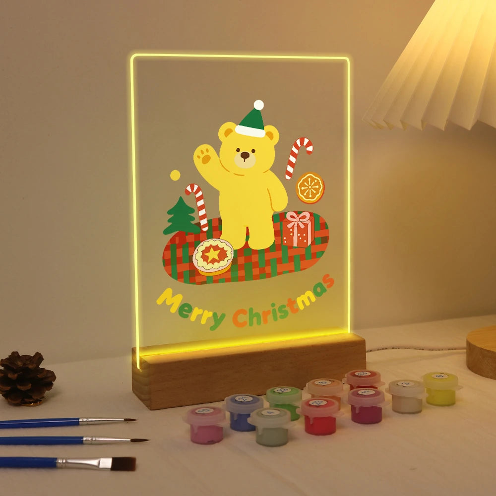 
Paint by Numbers - Christmas Light | Waving Teddy on a Log