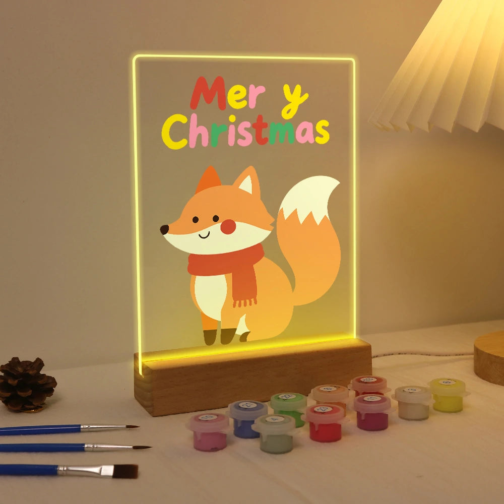 Paint by Numbers - Christmas Light | Winter Fox with a Red Scarf