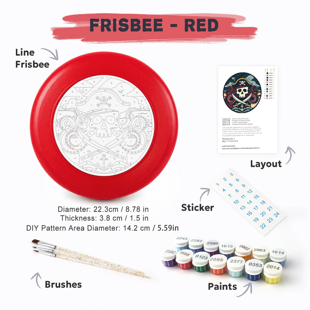 Paint by Numbers - Frisbee | Pirate Skull and Anchor