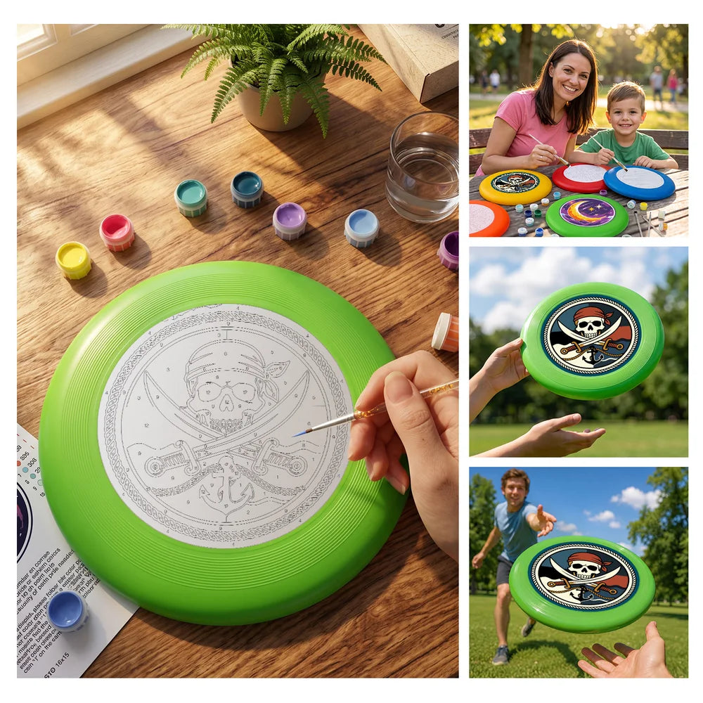 
Paint by Numbers - Frisbee | Pirate Skull and Swords