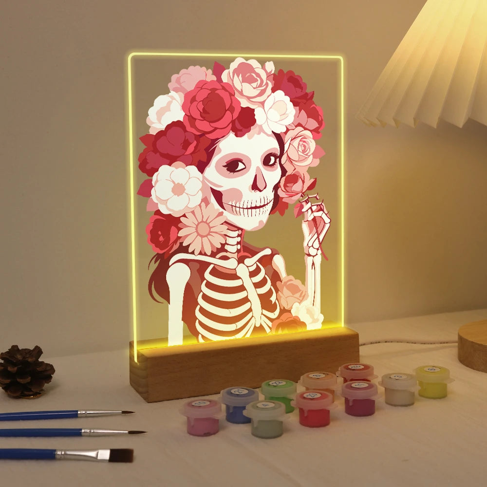 
Paint by Numbers - Halloween Light | Rose Skull Lady