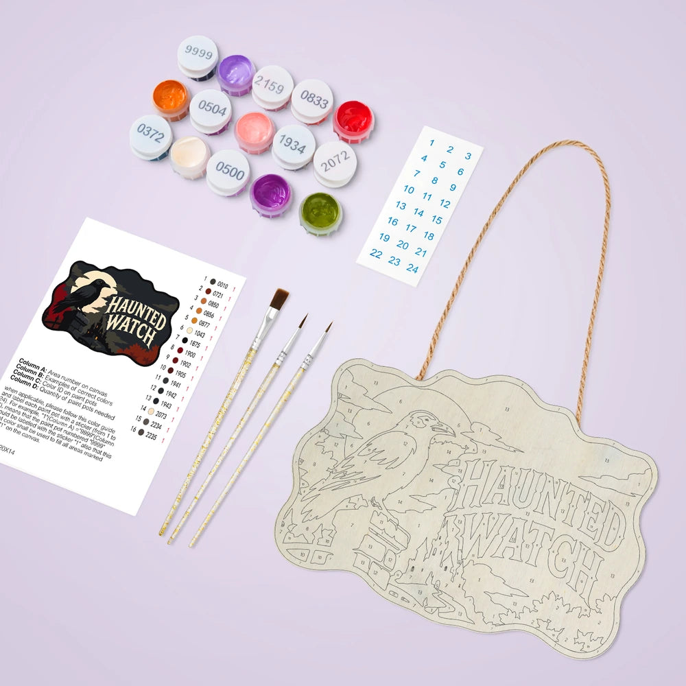 Paint by Numbers - Wooden Door Hanger | Haunted Watch