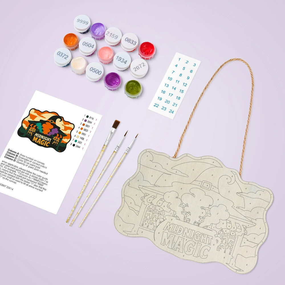 Paint by Numbers - Wooden Door Hanger | Midnight Magic