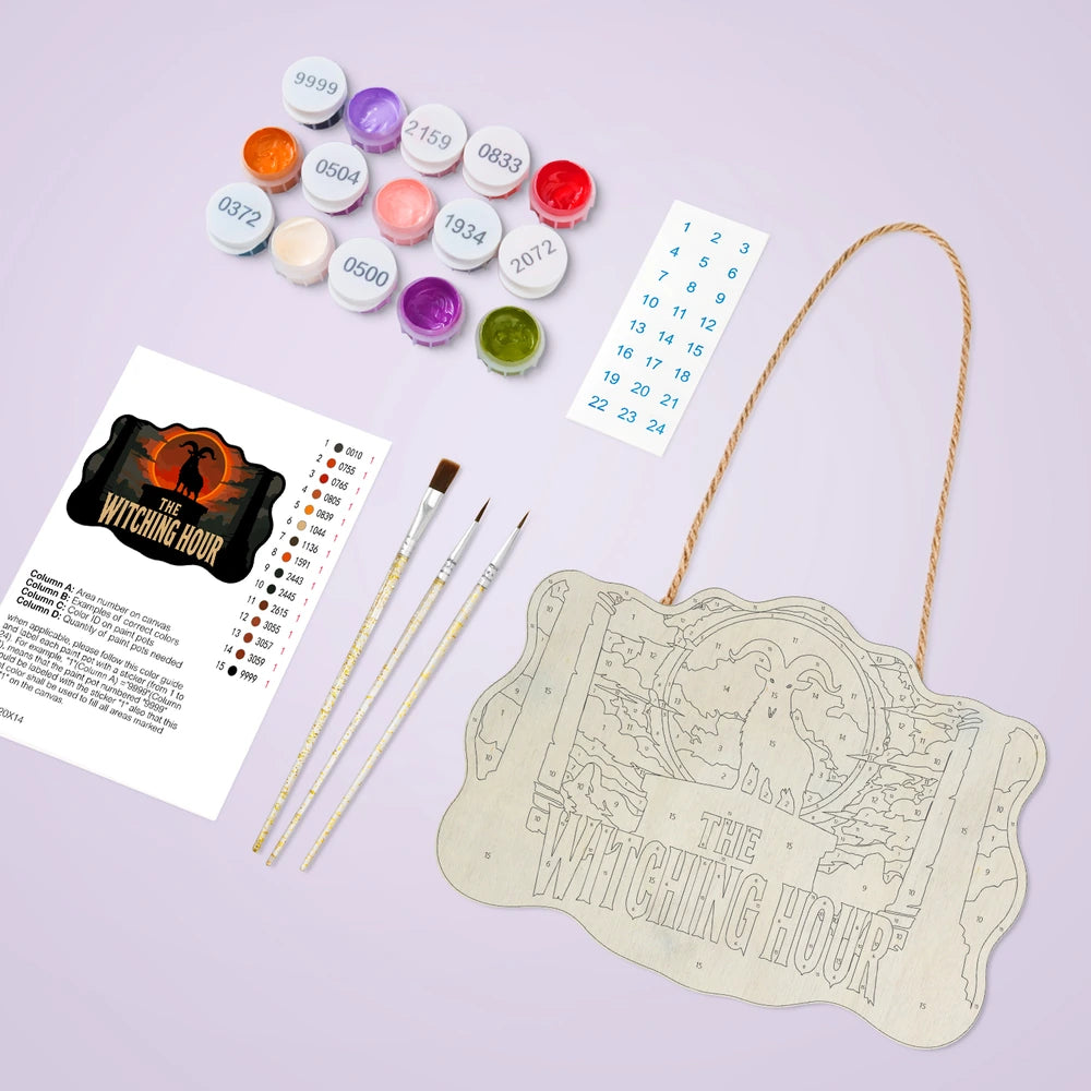 Paint by Numbers - Wooden Door Hanger | The Witching Hour