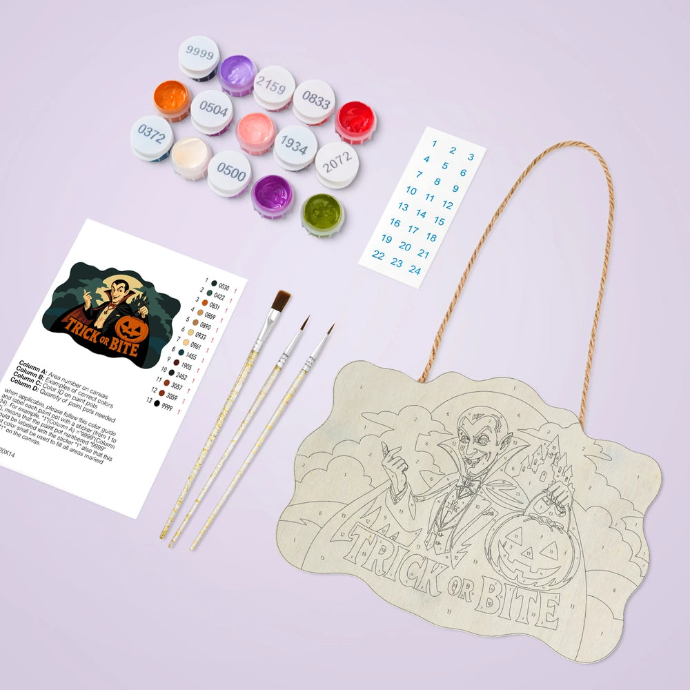 Paint by Numbers - Wooden Door Hanger | Trick or Bite