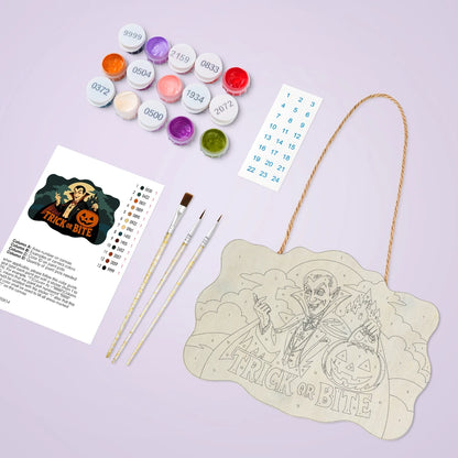 Paint by Numbers - Wooden Door Hanger | Trick or Bite