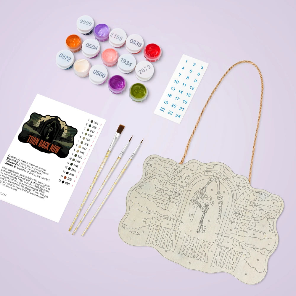 Paint by Numbers - Wooden Door Hanger | Turn Back Now