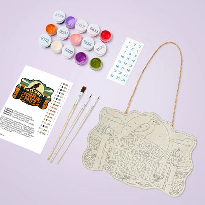 Paint by Numbers - Wooden Door Hanger | Welcome to the Pumpkin Patch Gate