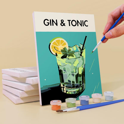 Paint by Numbers - 6 Mini Paintings | Classic Cocktails Set