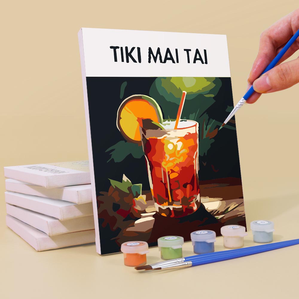 Paint by Numbers – 6 Mini Paintings | Modern Cocktails Set