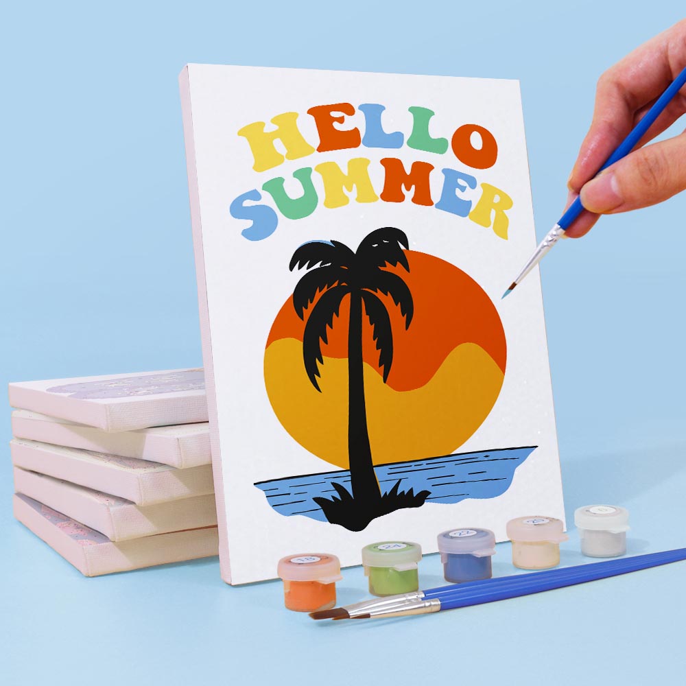 Paint by Numbers – 6 Mini Paintings | Retro Summer Holiday Set