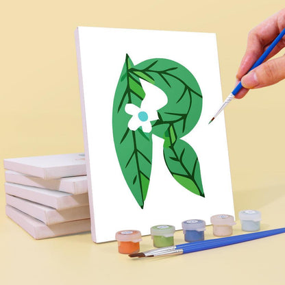 Paint by Numbers – Alphabet Painting Kit | A to Z Leafy Green Letters