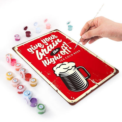 Paint by Numbers – Vintage Metal Bar Art | Give Your Brain the Night Off
