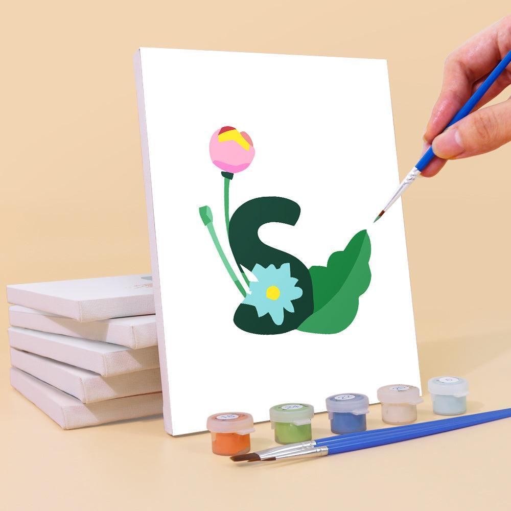 Paint by Numbers – Alphabet Painting Kit | A to Z Floral Letters