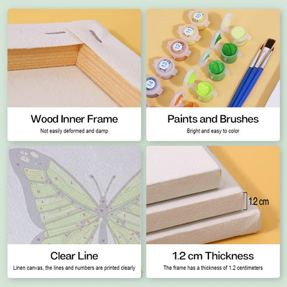 Paint by Numbers – 6 Mini Paintings | Butterfly Collection