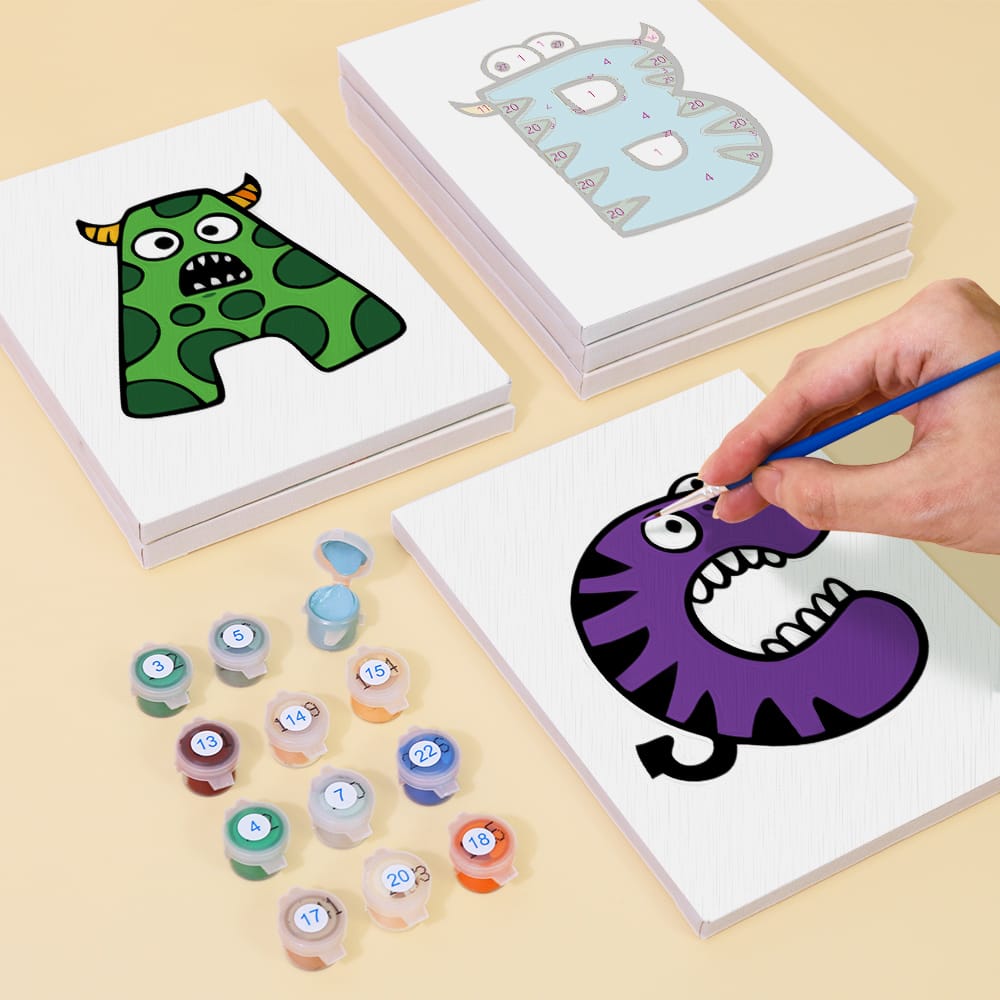 
Paint by Numbers – Alphabet Painting Kit | A to Z Monster Letters