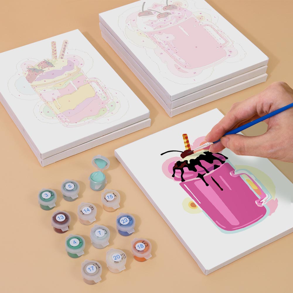 Paint by Numbers – 6 Mini Paintings | Milkshake Set 2