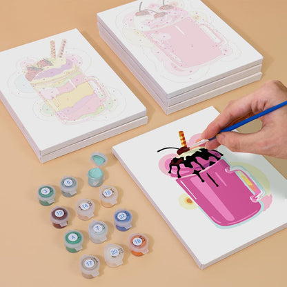 Paint by Numbers – 6 Mini Paintings | Milkshake Set 2