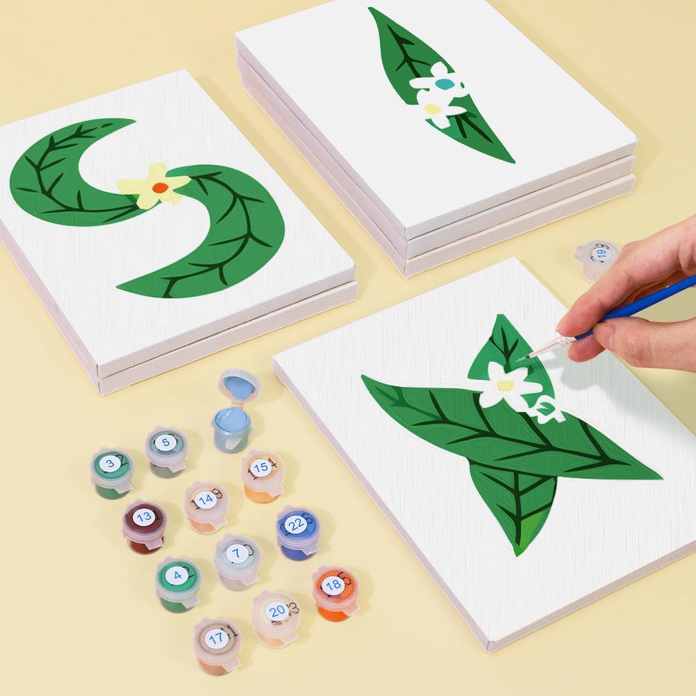 Paint by Numbers – Alphabet Painting Kit | A to Z Leafy Green Letters